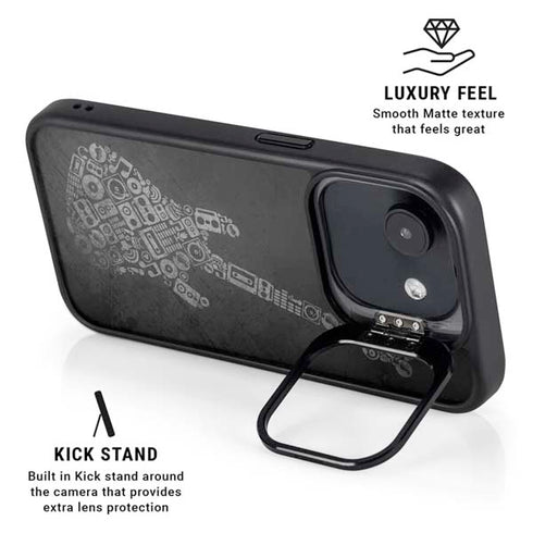 Guitar Pattern iPhone 16e Kickstand Case