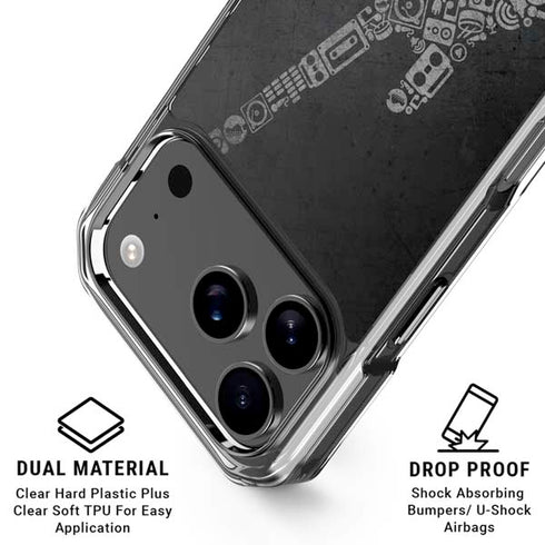 Guitar Pattern iPhone 18 Pro Clear Case
