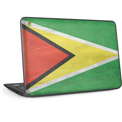 Guyana Flag Distressed HP Chromebook Skin