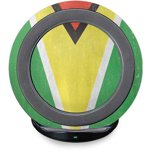 Guyana Flag Distressed Fast Charge Wireless Charging Stand Skin