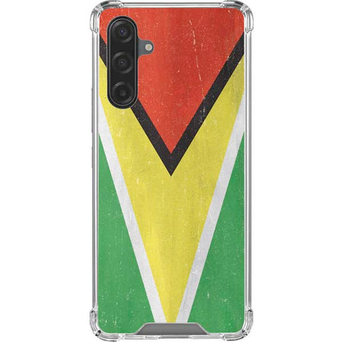 Guyana Flag Distressed Galaxy A17 Clear Case