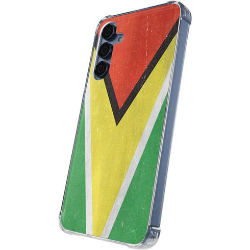 Guyana Flag Distressed Galaxy A35 5G Clear Case