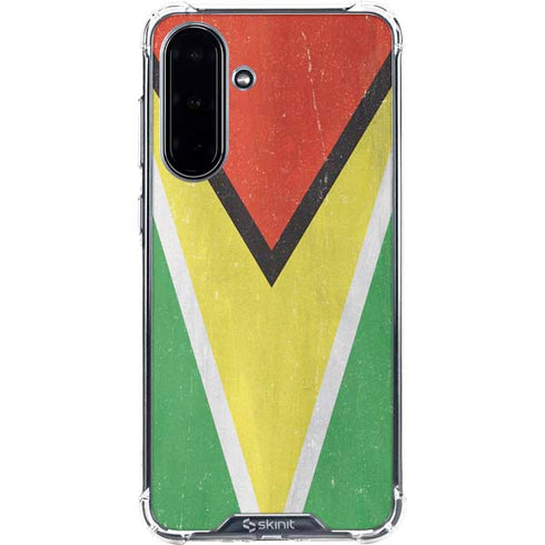 Guyana Flag Distressed Galaxy A36 5G Clear Case
