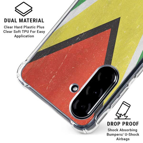 Guyana Flag Distressed Galaxy A36 5G Clear Case