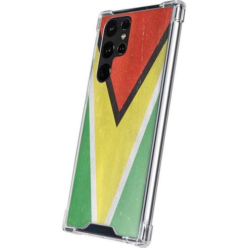Guyana Flag Distressed Galaxy S23 Ultra Clear Case
