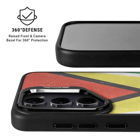 Guyana Flag Distressed Galaxy S25 Kickstand Case