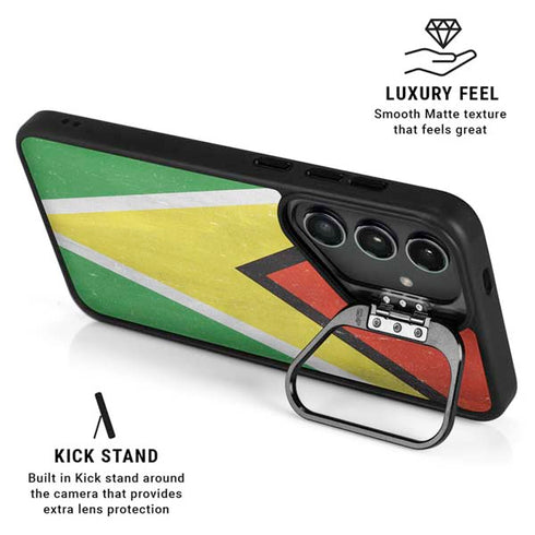 Guyana Flag Distressed Galaxy S24 Plus Kickstand Case
