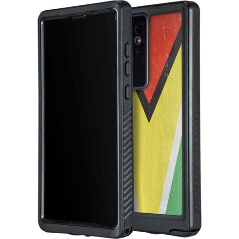 Guyana Flag Distressed Galaxy S24 Ultra Waterproof Case