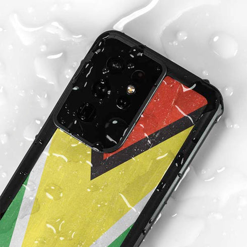Guyana Flag Distressed Galaxy S24 Ultra Waterproof Case