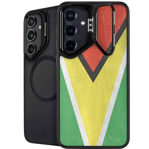 Guyana Flag Distressed Galaxy S26 Kickstand Case