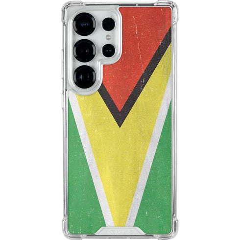 Guyana Flag Distressed Galaxy S26 Ultra Clear Case