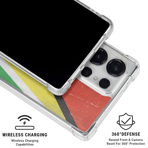 Guyana Flag Distressed Galaxy S26 Ultra Clear Case