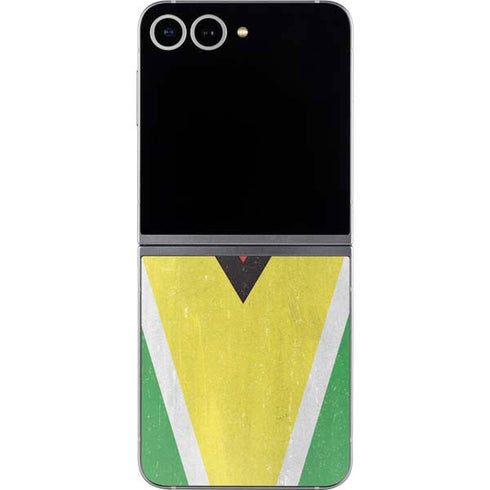 Guyana Flag Distressed Galaxy Z Flip6 Skin