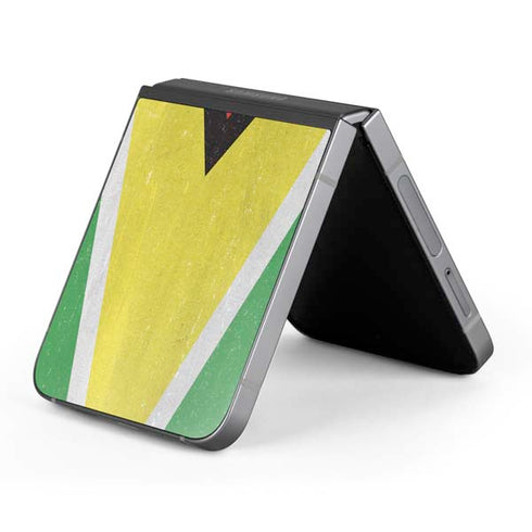 Guyana Flag Distressed Galaxy Z Flip6 Skin