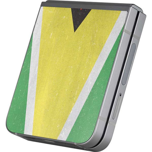 Guyana Flag Distressed Galaxy Z Flip6 Skin