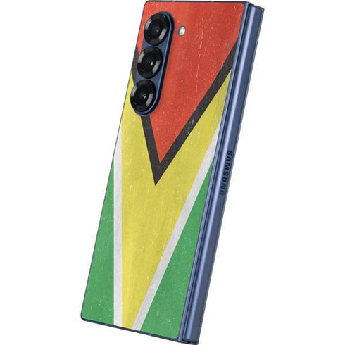 Guyana Flag Distressed Galaxy Z Fold6 Skin
