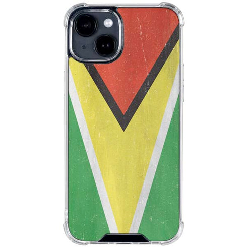 Guyana Flag Distressed iPhone 15 Clear Case
