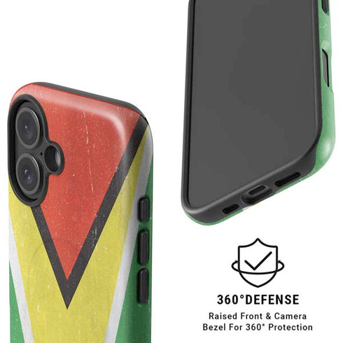 Guyana Flag Distressed iPhone 16 Magsafe Impact Case