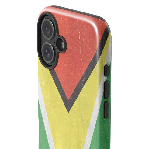 Guyana Flag Distressed iPhone 16 Plus Impact Case