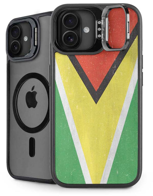 Guyana Flag Distressed iPhone 16 Plus Kickstand Case