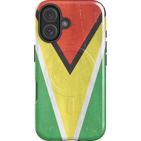 Guyana Flag Distressed iPhone 16 Plus Magsafe Impact Case
