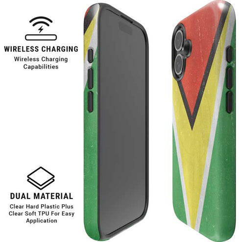 Guyana Flag Distressed iPhone 16 Plus Magsafe Impact Case