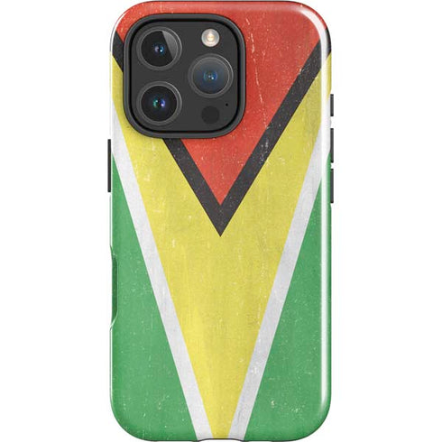Guyana Flag Distressed iPhone 16 Pro Impact Case