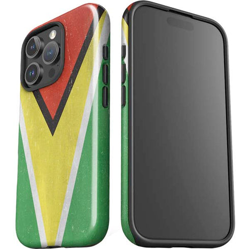 Guyana Flag Distressed iPhone 16 Pro Impact Case