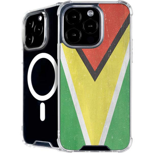 Guyana Flag Distressed iPhone 16 Pro MagSafe Case