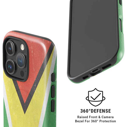 Guyana Flag Distressed iPhone 16 Pro Magsafe Impact Case