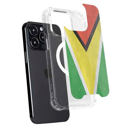 Guyana Flag Distressed iPhone 16 Pro Max MagSafe Case