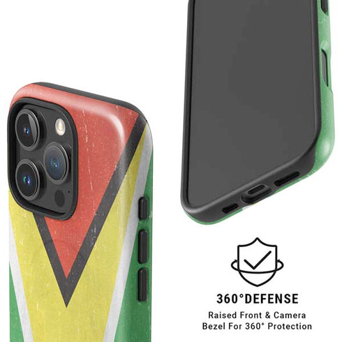 Guyana Flag Distressed iPhone 16 Pro Max Magsafe Impact Case