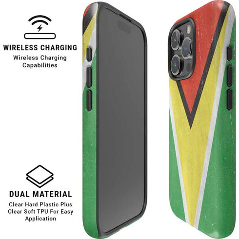 Guyana Flag Distressed iPhone 16 Pro Max Magsafe Impact Case