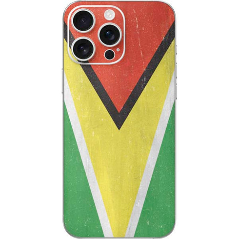Guyana Flag Distressed iPhone 16 Pro Max Skin