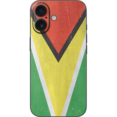 Guyana Flag Distressed iPhone 16 Skin