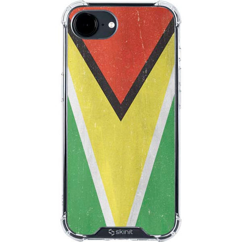 Guyana Flag Distressed iPhone 16e Clear Case
