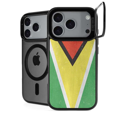 Guyana Flag Distressed iPhone 18 Pro Kickstand Case