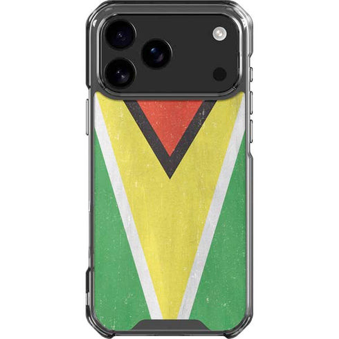 Guyana Flag Distressed iPhone 18 Pro Max Clear Case