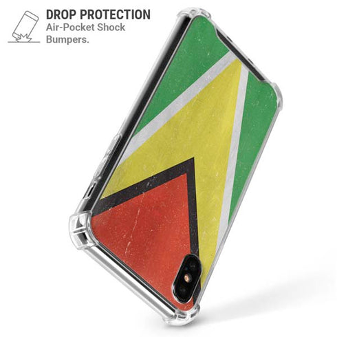 Guyana Flag Distressed iPhone X/XS Clear Case