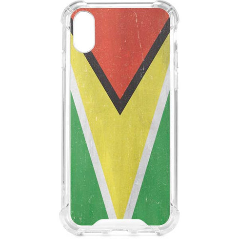 Guyana Flag Distressed iPhone XS Clear Case