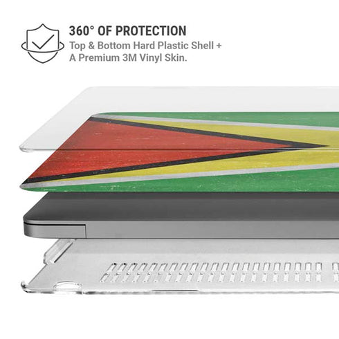 Guyana Flag Distressed MacBook Cases
