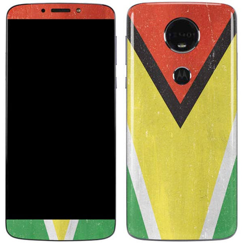 Guyana Flag Distressed Moto E5 Plus Skin