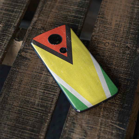 Guyana Flag Distressed Moto E5 Plus Skin
