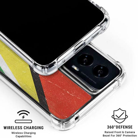 Guyana Flag Distressed Moto G Power 5G (2024) Clear Case