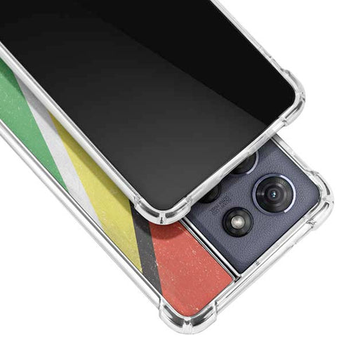 Guyana Flag Distressed Moto G Power 5G (2025) Clear Case