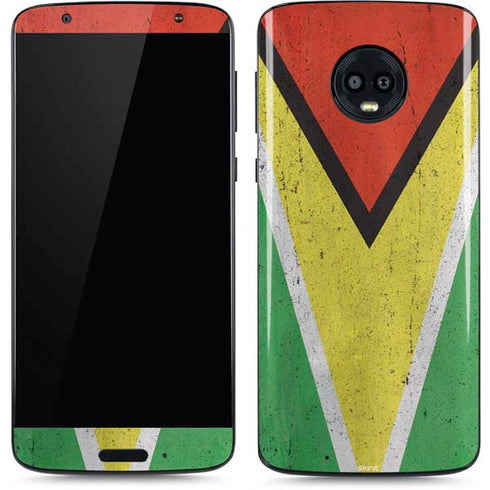Guyana Flag Distressed Moto G6 Skin