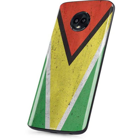 Guyana Flag Distressed Moto G6 Skin