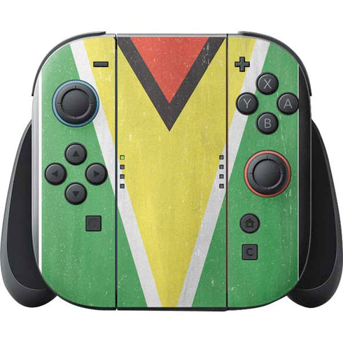 Guyana Flag Distressed Nintendo Switch 2 (2025) with Joy-Con Skin