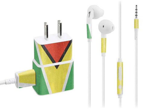 Guyana Flag Distressed Phone Charger Skin