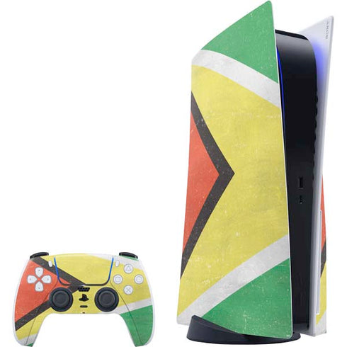 Guyana Flag Distressed PlayStation PS5 Skins